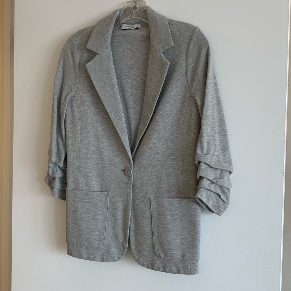 Grey cotton stretch blazer